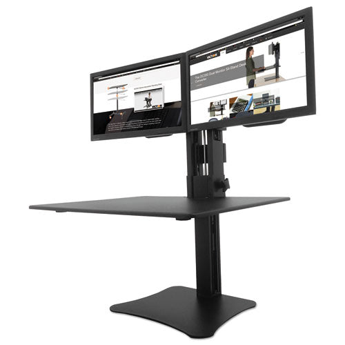 High Rise Dual Monitor Standing Desk Workstation, 28